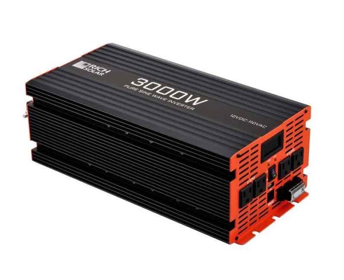 3000 Watt Pure Sine Wave Inverter by Rich Solar Top Side Back