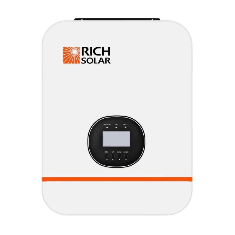 3kW 48 Volt Hybrid Solar Inverter White Color (Front) by Rich Solar