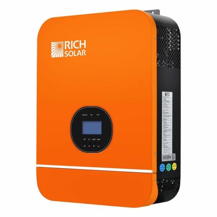 3kW 48 Volt Hybrid Solar Inverter Orange Color (Front) by Rich Solar