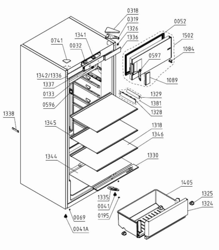 ESCR260GE Refrigerator 2nd Glass Shelf & Plastic Profiles