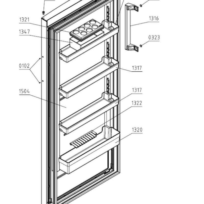 ESCR260GE Refrigerator Section 2nd Door Shelf
